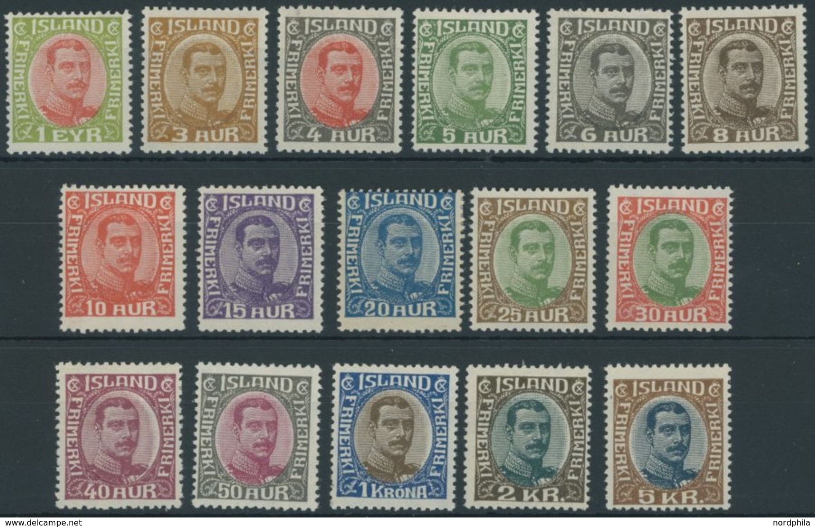 ISLAND 83-98 *, 1920, König Christian X, Falzrest, Prachtsatz - Autres & Non Classés