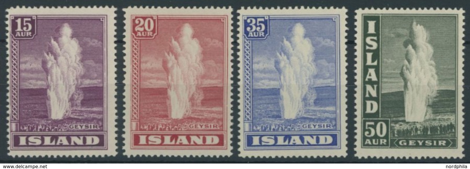 ISLAND 193-96 **, 1938, Geysir, Postfrischer Prachtsatz, Mi. 110.- - Other & Unclassified