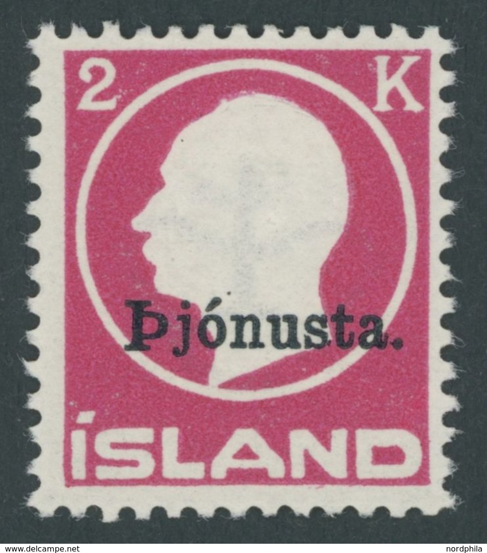 DIENST D 41I *, 1922, 2 Kr. Karminrosa Mit Punkt Hinter A, Falzrest, Pracht - Otros & Sin Clasificación