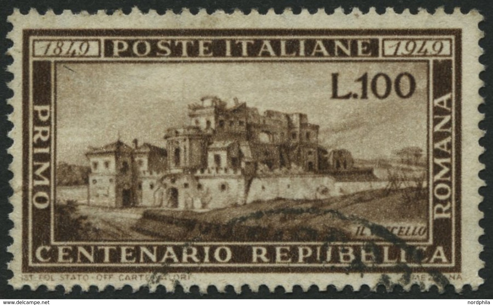 ITALIEN 773 O, 1949, 100 L. Republica Romana, Pracht, Mi. 130.- - Unclassified