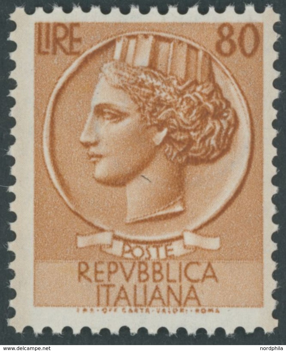 ITALIEN 891 **, 1953, 80 L. Orangebraun, Wz. 3, Postfrisch, Pracht, Mi. 120.- - Ohne Zuordnung