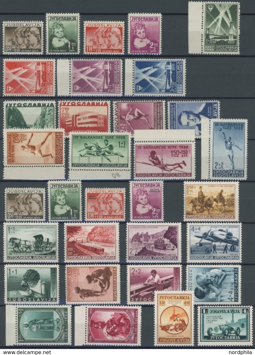 JUGOSLAWIEN 350-412 **, 1938-40, 13 Komplette Postfrische Sätze, Pracht, Mi. 181.90 - Autres & Non Classés