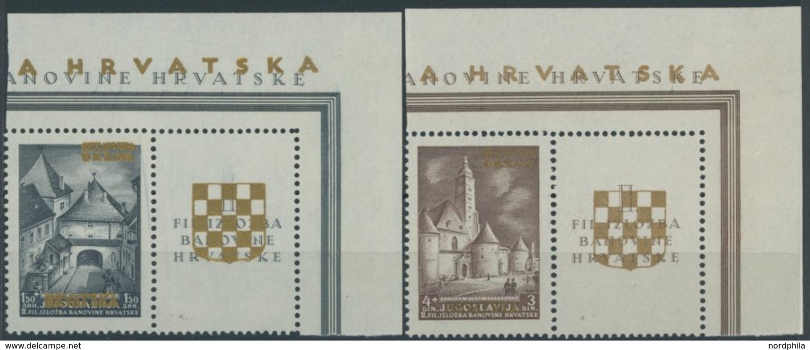 KROATIEN 39/40Zf **, 1941, Briefmarkenausstellung Mit Zierfeldern, Postfrisch, Pracht, Mi. 60.- - Croatia