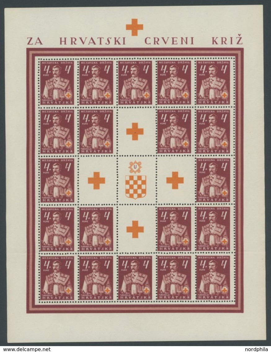 KROATIEN 66-68 **, 1941, Trachten Im Bogensatz (20) Mit Zierfeldern, Postfrisch, Feinst/Pracht - Croatie