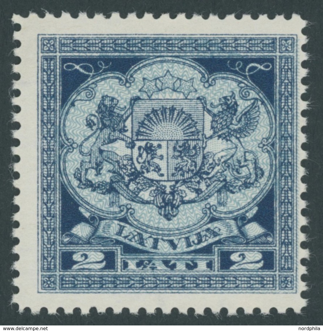 LETTLAND 176 **, 1930, 2 L. Schieferblau, Postfrisch, Pracht, Mi. 60.- - Lettonie