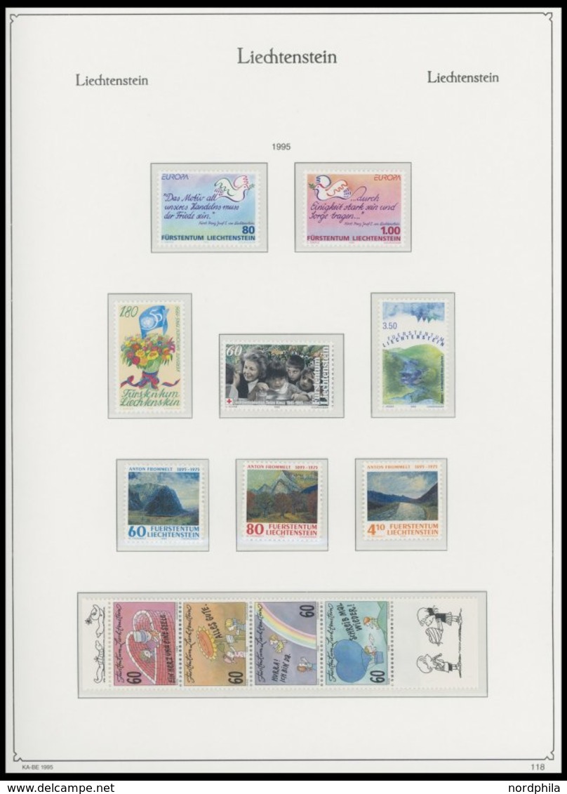 SAMMLUNGEN **, Fast Komplette Postfrische Sammlung Liechtenstein Von 1960-95 Im KA-BE Falzlosalbum, Prachterhaltung, Mi. - Lotti/Collezioni
