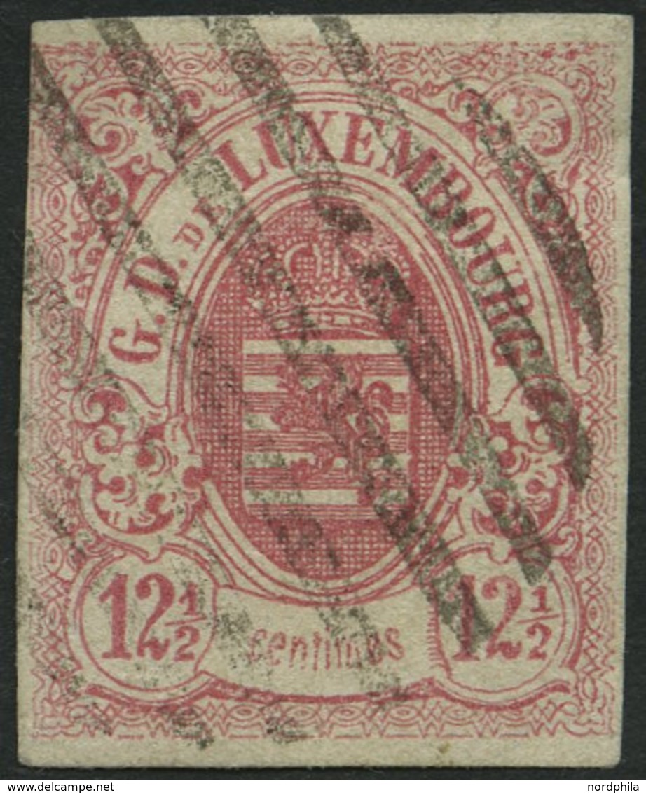 LUXEMBURG 7 O, 1859, 121/2 C. Rosa, Oben Leicht Berührt Sonst Breitrandig, Pracht, Gepr. Drahn, Mi. 200.- - Sonstige & Ohne Zuordnung