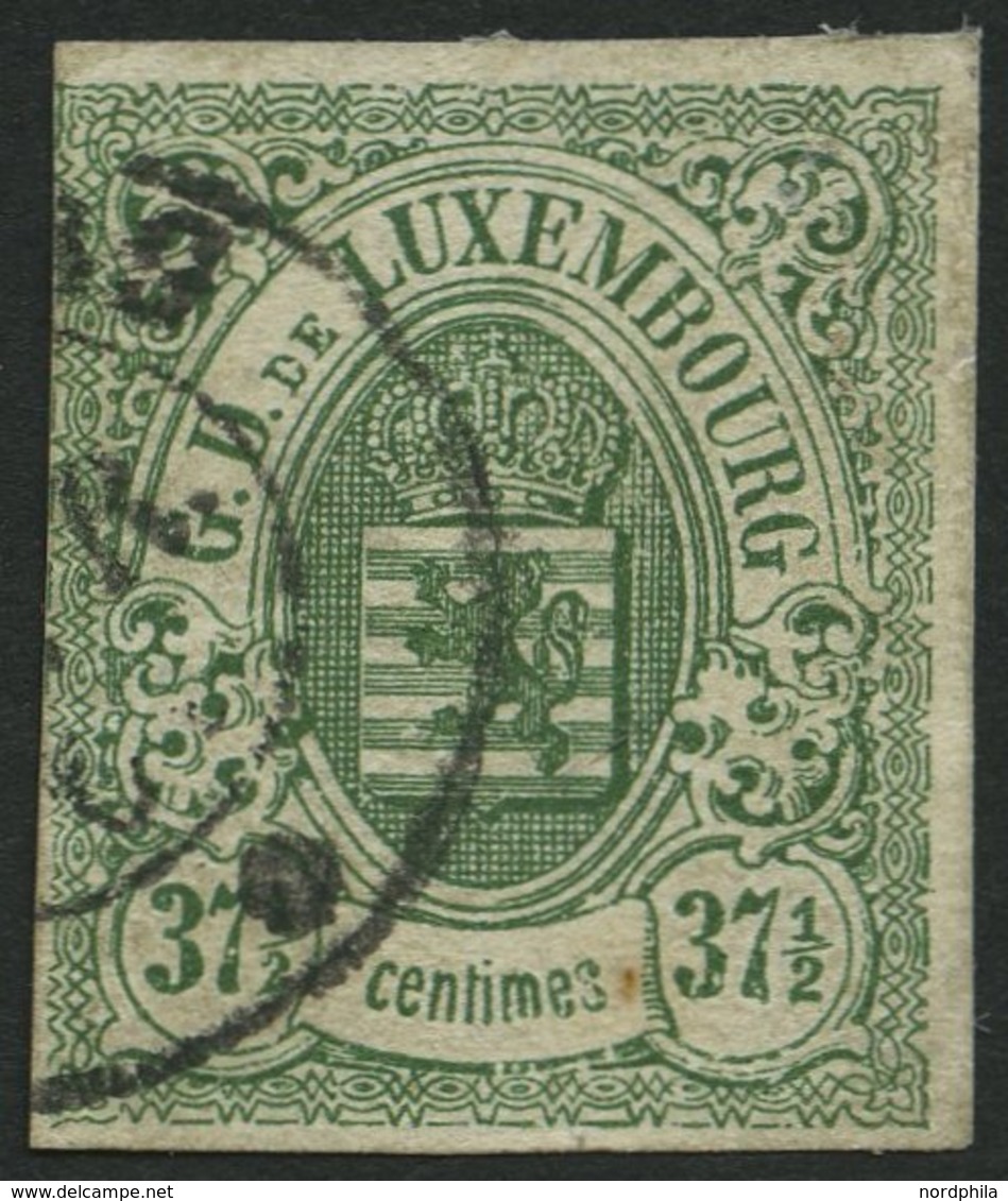 LUXEMBURG 10 O, 1859, 371/2 C. Grün, Links Teils Leicht Berührt Sonst Vollrandig Pracht, Mi. 250.- - Autres & Non Classés