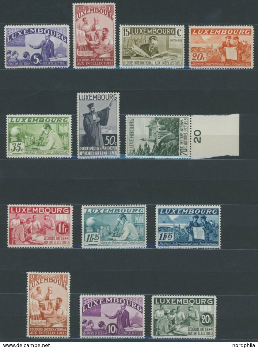 LUXEMBURG 266-80 **, 1935, Hilfswerk Für Emigrierte Intellektuelle, Prachtsatz, Mi. 1200.- - Sonstige & Ohne Zuordnung