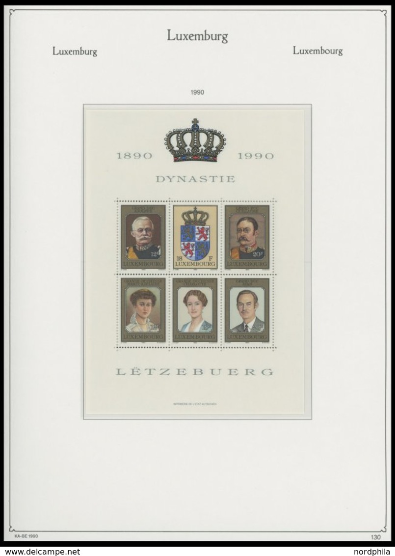 SAMMLUNGEN, LOTS **, Fast Komplette Postfrische Sammlung Luxemburg Von 1960-96 Im KA-BE Falzlosalbum, Prachterhaltung, M - Sammlungen