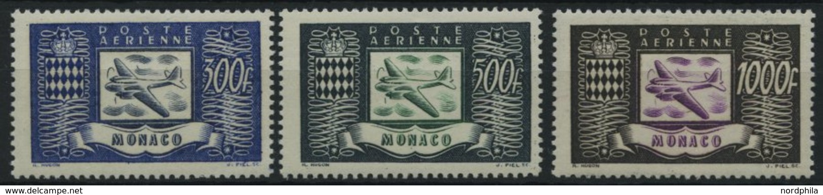 MONACO 394-96 *, 1949, Flugzeug, Falzrest, Prachtsatz - Otros & Sin Clasificación