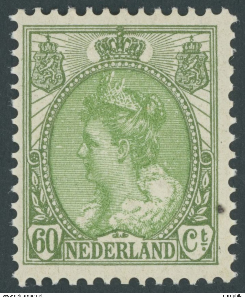 NIEDERLANDE 98A **, 1920, 60 C. Olivgrün, Gezähnt K 121/2, Postfrisch, Pracht, Mi. 120.- - Autres & Non Classés