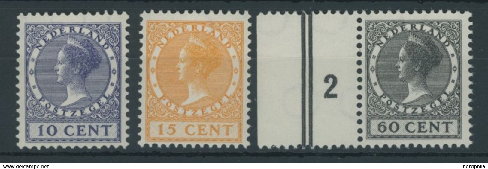 NIEDERLANDE 222-24A **, 1934, Königin Wilhelmina, Gezähnt K 121/2, Postfrischer Prachtsatz, Mi. 110.- - Sonstige & Ohne Zuordnung