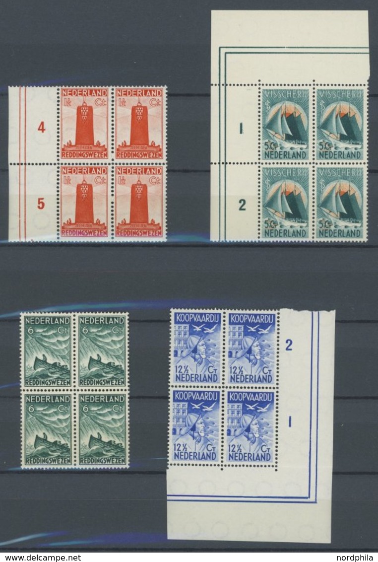 NIEDERLANDE 262-65 VB **, 1933, Seemannshilfe In Viererblocks, Postfrischer Prachtsatz, Mi. 600.- - Other & Unclassified