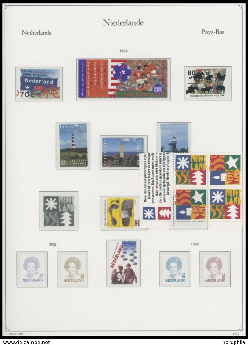 SAMMLUNGEN, LOTS **, Fast Komplette Postfrische Sammlung Niederlande Von 1960-96 Im KA-BE Falzlosalbum, Prachterhaltung, - Colecciones Completas
