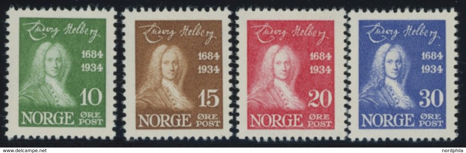 NORWEGEN 168-71 **, 1934, Holberg, Postfrischer Prachtsatz, Mi. 60.- - Other & Unclassified