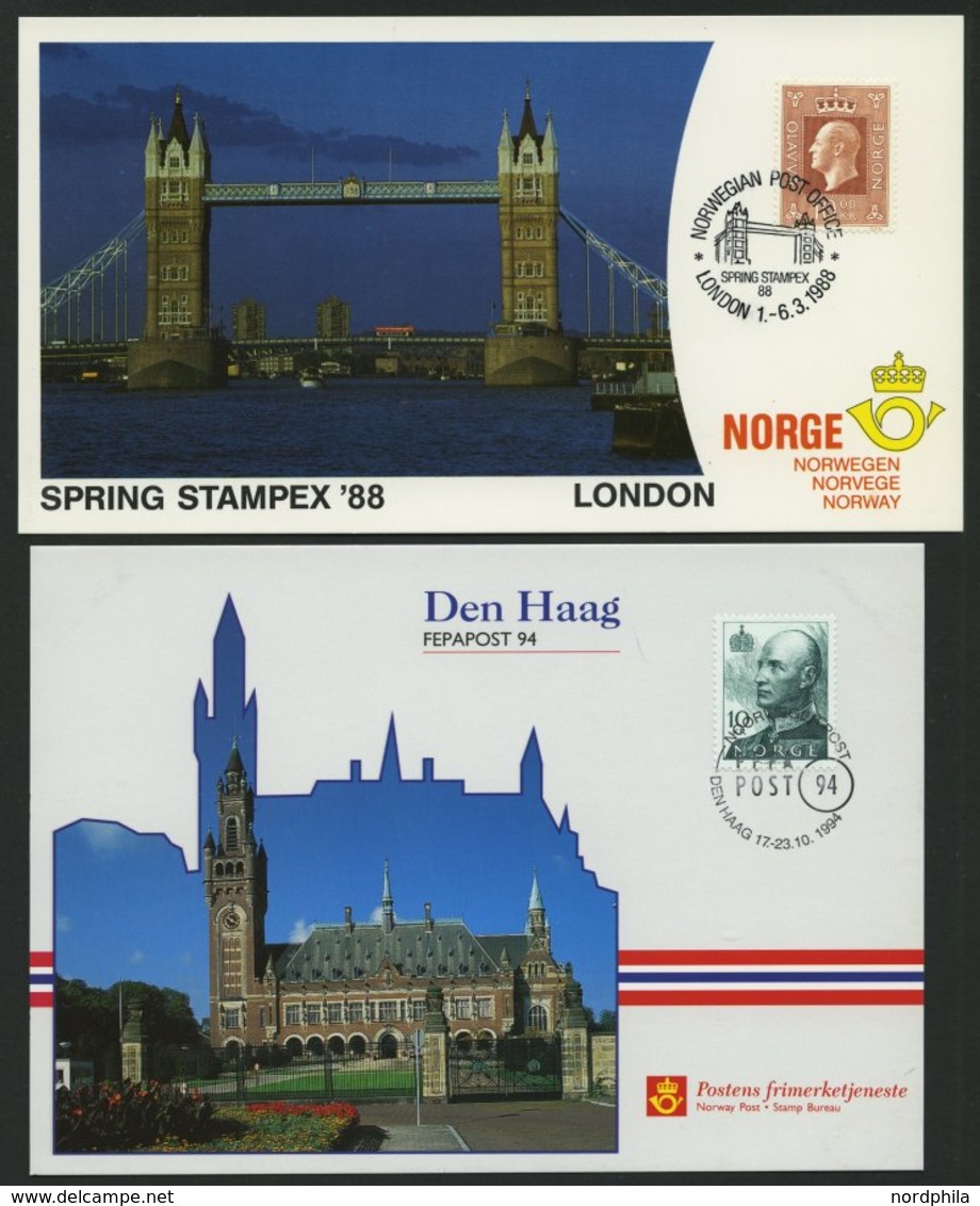 SAMMLUNGEN, LOTS 1982-97, 124 Verschiedene Karten Mit Sonderstempel Der Norwegischen Post Von Internationalen Briefmarke - Collezioni