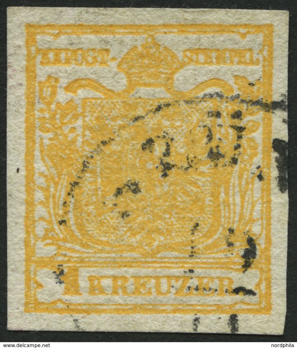 ÖSTERREICH 1Xa O, 1850, 1 Kr. Gelb, Handpapier, Type Ia, K1 BRÜNN, Pracht - Autres & Non Classés