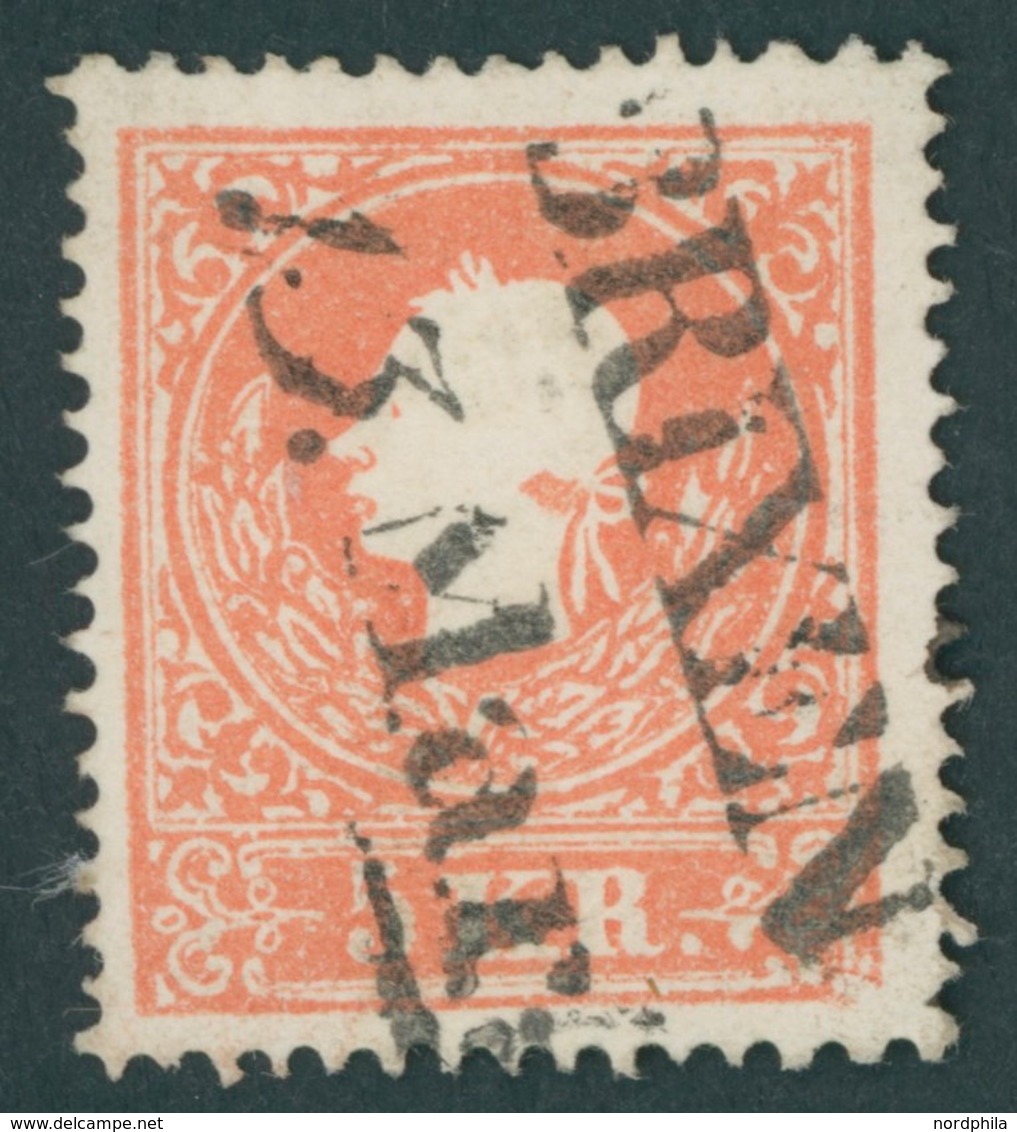 ÖSTERREICH BIS 1867 13II O, 1859, 5 Kr. Rot, Type II, Mit Plattenfehler Loch Im Hinterkopf L2 BRIXEN, Pracht - Autres & Non Classés