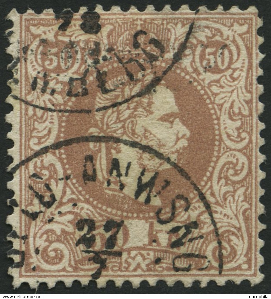 ÖSTERREICH 41Ia O, 1867, 50 Kr. Braun, Grober Druck, K1 GELD-ANWEISUNG..., Pracht, Gepr. Drahn, Mi. 150.- - Oblitérés