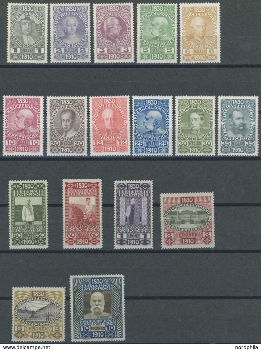 ÖSTERREICH 161-77 *, 1910, 80. Geburtstag, Falzrest, Bis Auf Ein Paar Billige Werte Prachtsatz, Mi. 600.- - Used Stamps