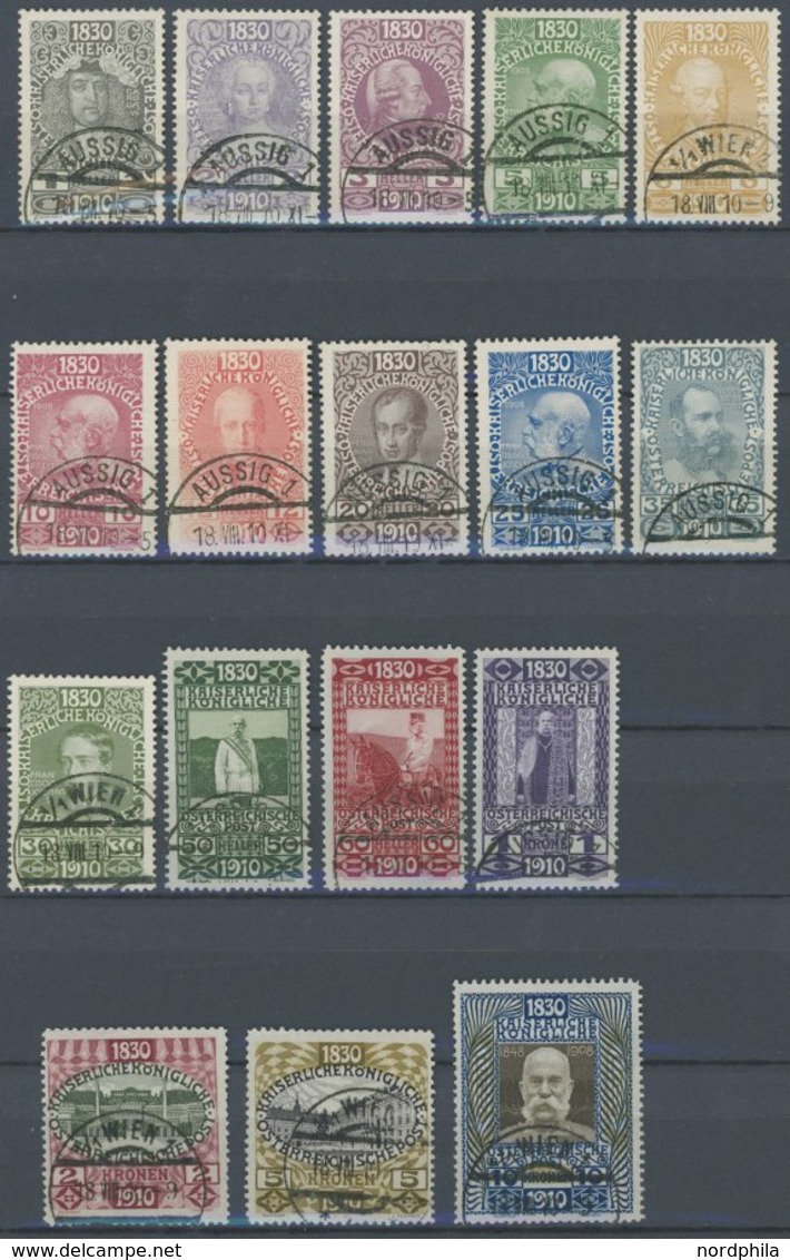ÖSTERREICH 1867-1918 161-77 O, 1910, 80. Geburtstag, Alle Mit Ersttagsstempeln, Prachtsatz, Mi. (1100.-) - Used Stamps