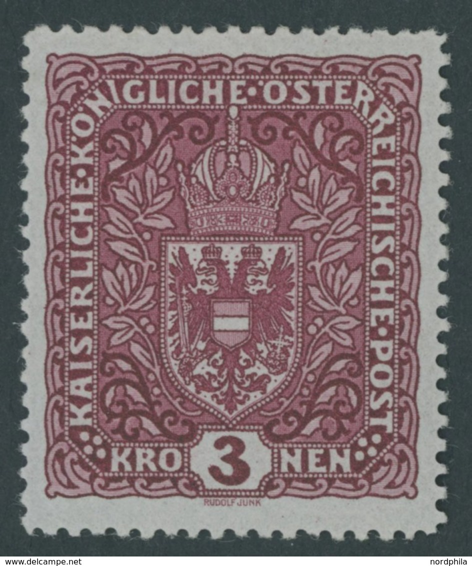 ÖSTERREICH 1867-1918 201I **, 1916, 3 Kr. Dunkelbräunlichkarmin, Type I, Postfrisch, Pracht, Mi. 70.- - Oblitérés