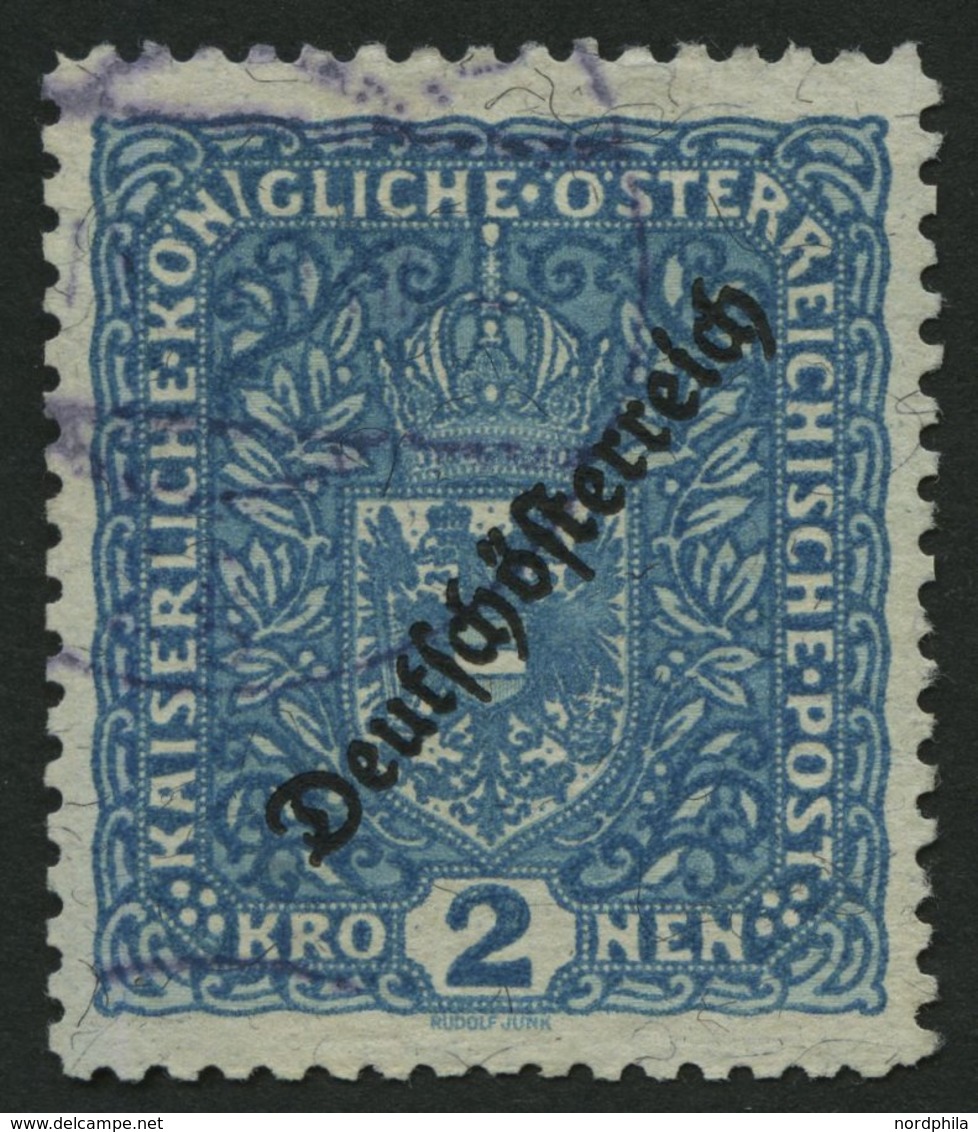 ÖSTERREICH 243B O, 1919, 2 Kr. Preußischblau, Gezähnt L 111/2, Pracht, Mi. 150.- - Sonstige & Ohne Zuordnung