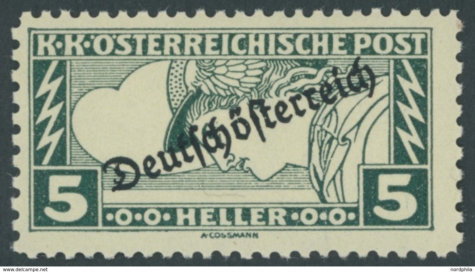 ÖSTERREICH 1918-1938 253D **, 1919, 5 H. Eilmarke, Gezähnt L 121/2:111/2, Postfrisch, Pracht, Mi. 180.- - Other & Unclassified