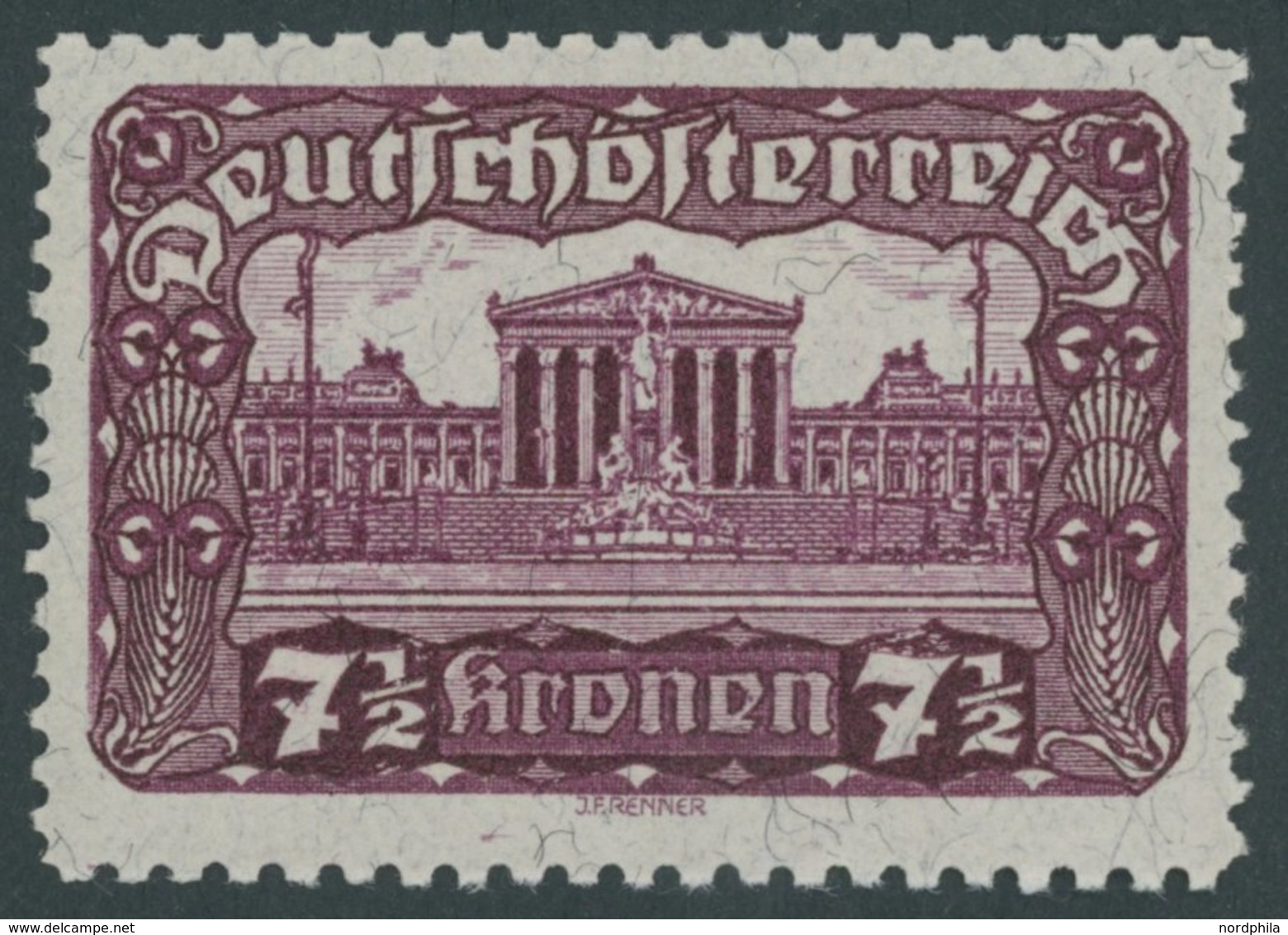 ÖSTERREICH 1918-1938 289C **, 1920, 71/2 Kr. Schwärzlichrotlila, Gezähnt 111/2:121/2, Postfrisch, Pracht, Mi. 450.- - Sonstige & Ohne Zuordnung