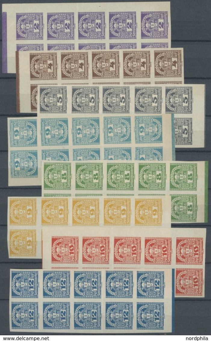 ÖSTERREICH 1918-1938 293-311 **, 1920, Merkurkopf, 10 Postfrische Prachtsätze In Senkrechten Einheiten, Mi. 150.- - Sonstige & Ohne Zuordnung