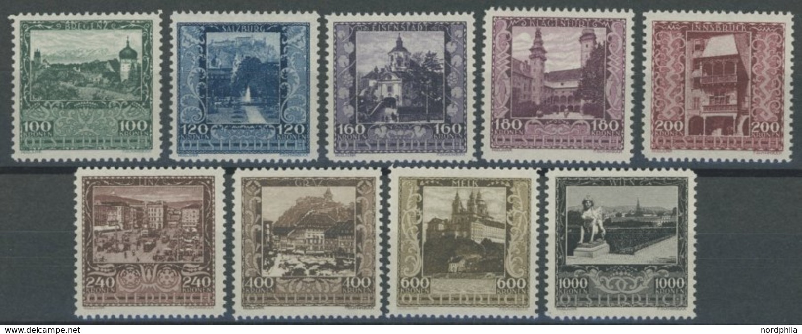 ÖSTERREICH 1918-1938 433-41 **, 1923, Landeshauptstädte, Postfrischer Prachtsatz, Mi. 135.- - Autres & Non Classés