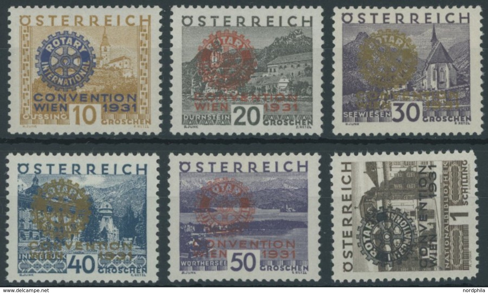 ÖSTERREICH 1918-1938 518-23 **, 1931, Rotary, Postfrischer Prachtsatz, Mi. 700.- - Sonstige & Ohne Zuordnung