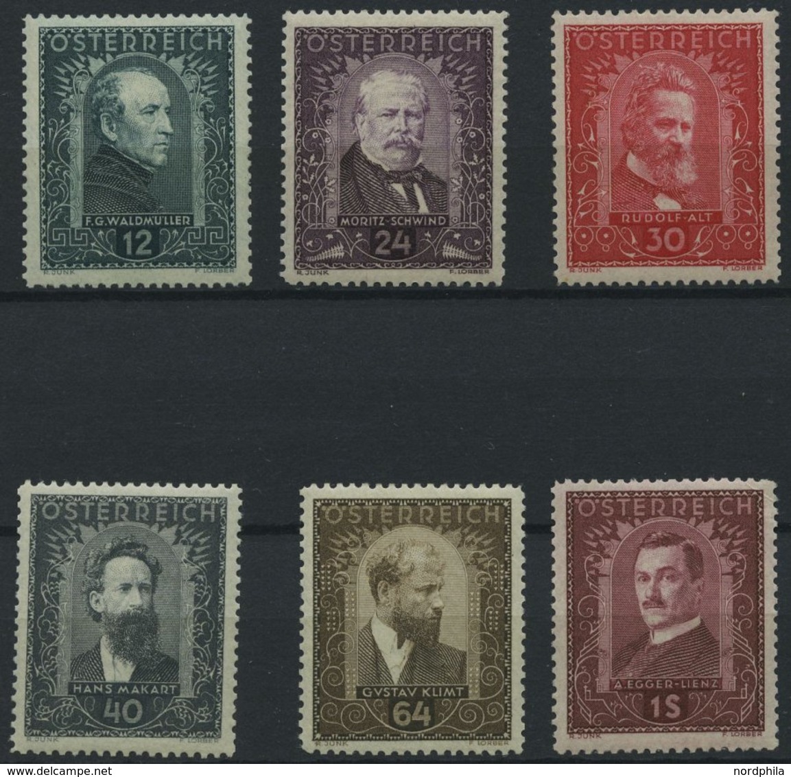 ÖSTERREICH 545-50 **, 1932, Maler, Mi.Nr. 550 Kleiner Eckbug Sonst Prachtsatz, Mi. 300.- - Autres & Non Classés