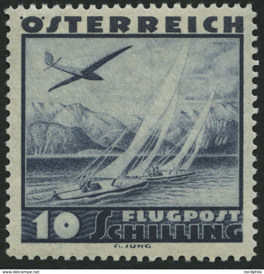 ÖSTERREICH 612 *, 1935, 10 S. Flugzeug über Landschaften, Falzrest, Pracht - Autres & Non Classés