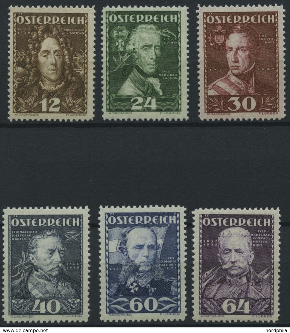 ÖSTERREICH 617-22 **, 1935, Heerführer, Prachtsatz, Mi. 175.- - Autres & Non Classés