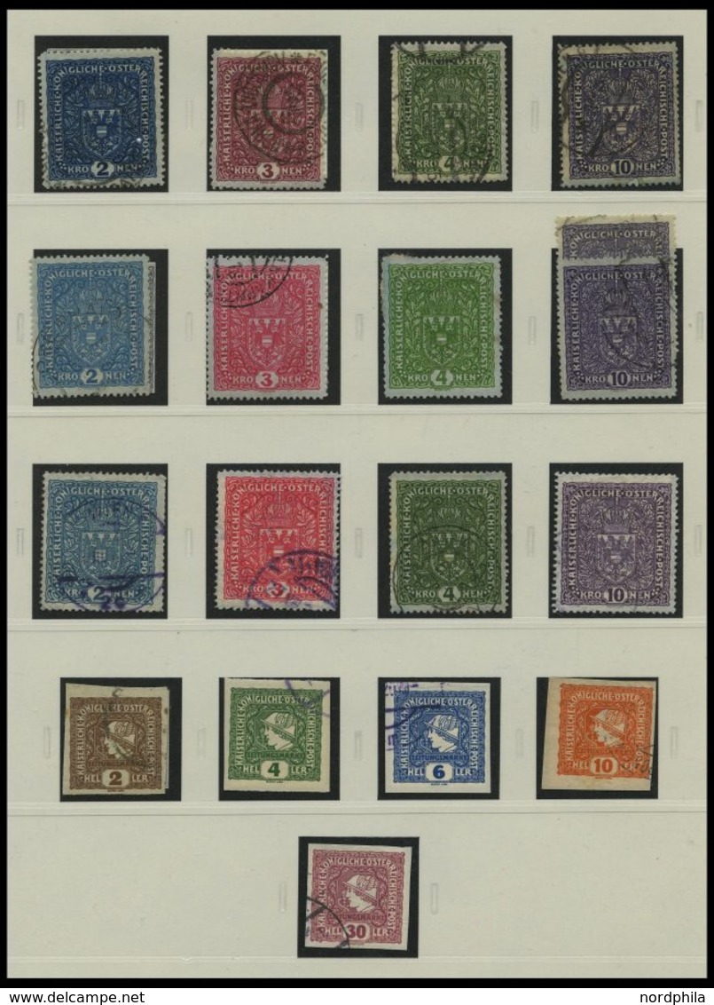 SAMMLUNGEN O, Kleiner Gestempelter Sammlungsteil Österreich Von 1906-18 Mit Einigen Mittleren Ausgaben, Etwas Unterschie - Sammlungen