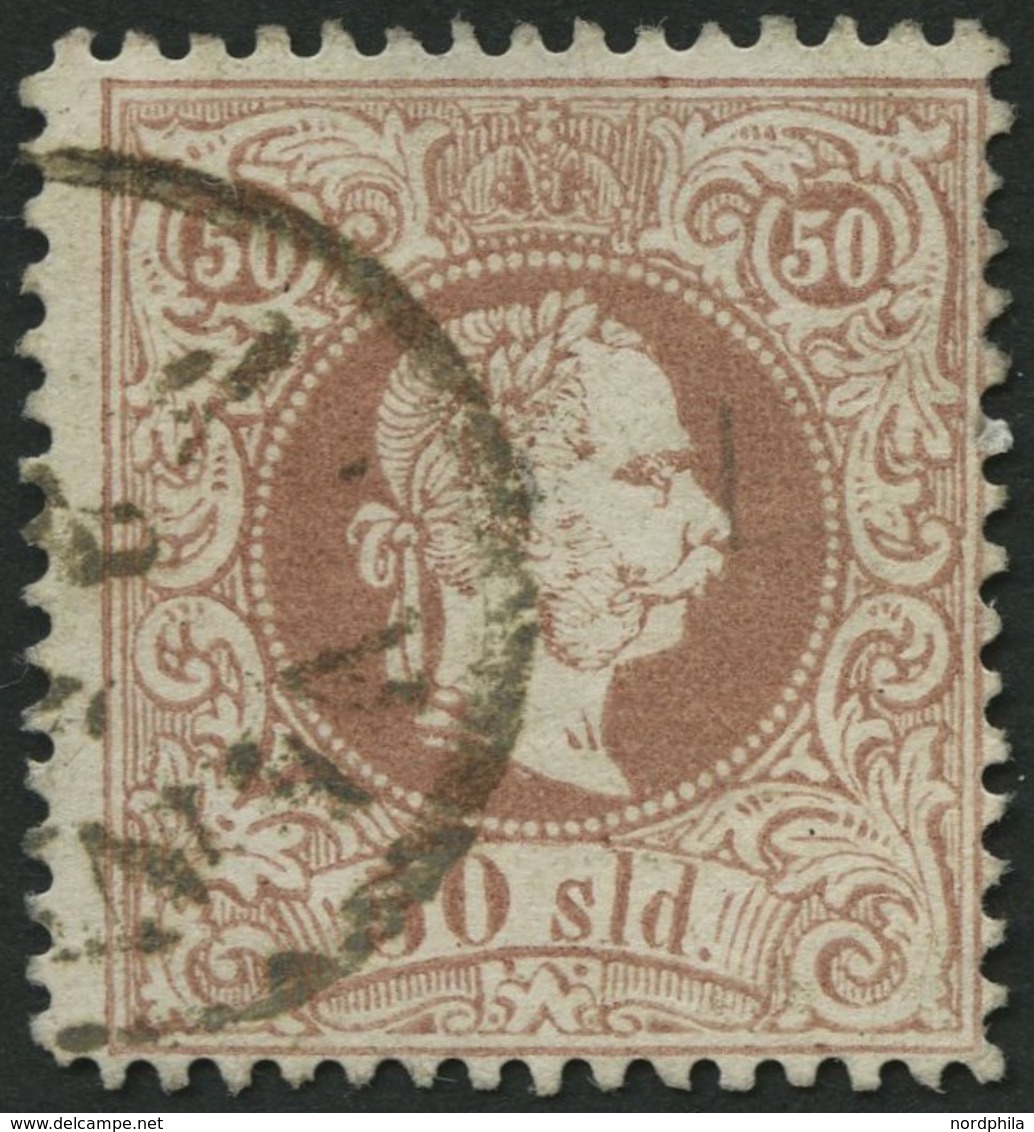 POST IN DER LEVANTE 7Cb O, 1867, 50 So. Rötlichbraun, Gezähnt L 12, K1 JANINA, Feinst, Fotobefund Dr. Ferchenbauer, Mi.  - Oriente Austriaco