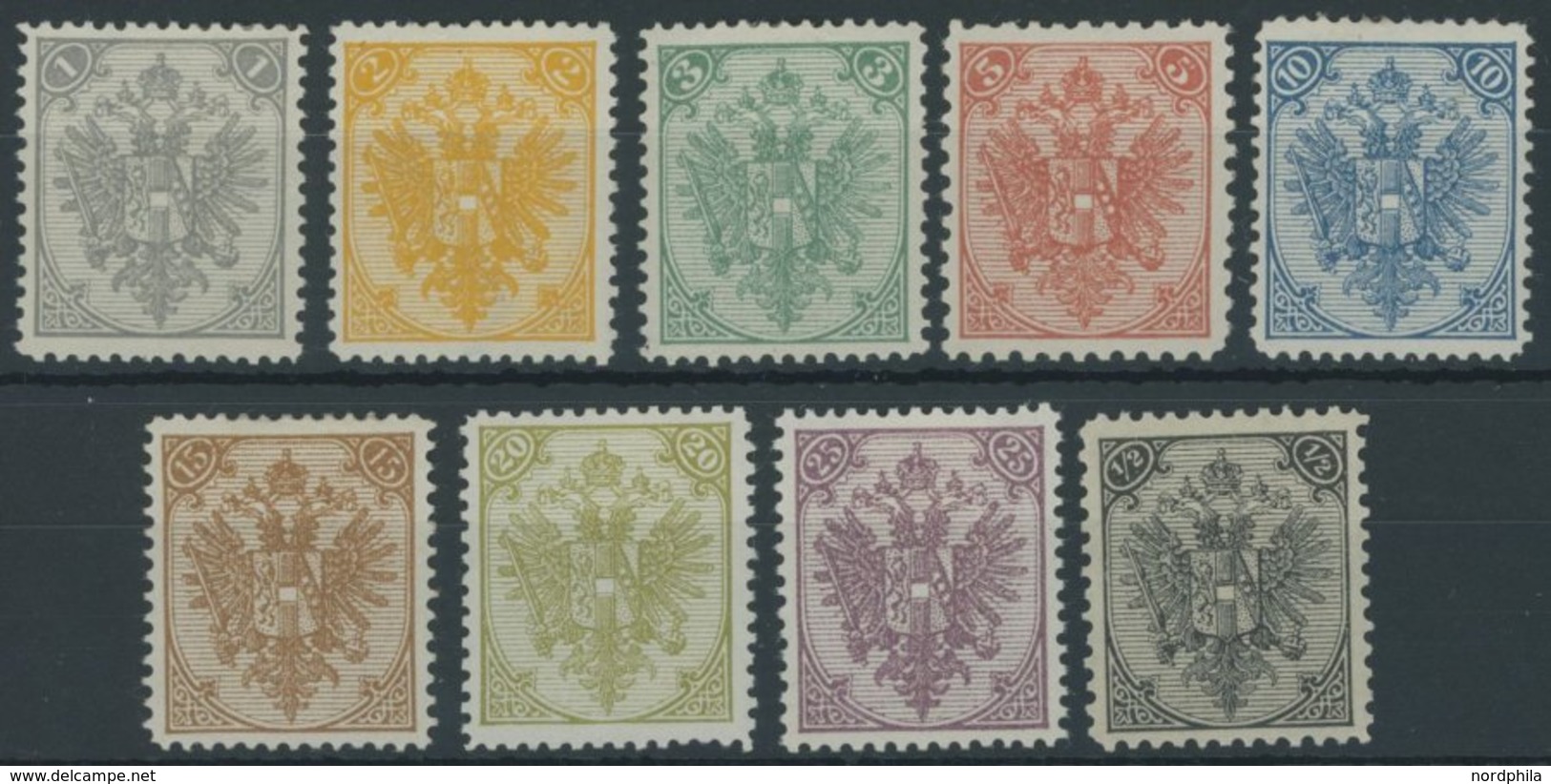 BOSNIEN UND HERZEGOWINA 1-9II *,** , 1895, Buchdruck, Prachtsatz - Bosnia Herzegovina