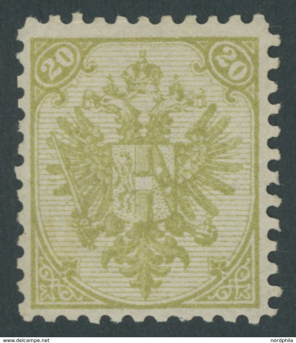 BOSNIEN UND HERZEGOWINA 8I **, 1893, 20 Kr. Gelbgrün Steindruck, Gezähnt L 101/2, Postfrisch, Pracht, Signiert Wallner,  - Bosnia And Herzegovina