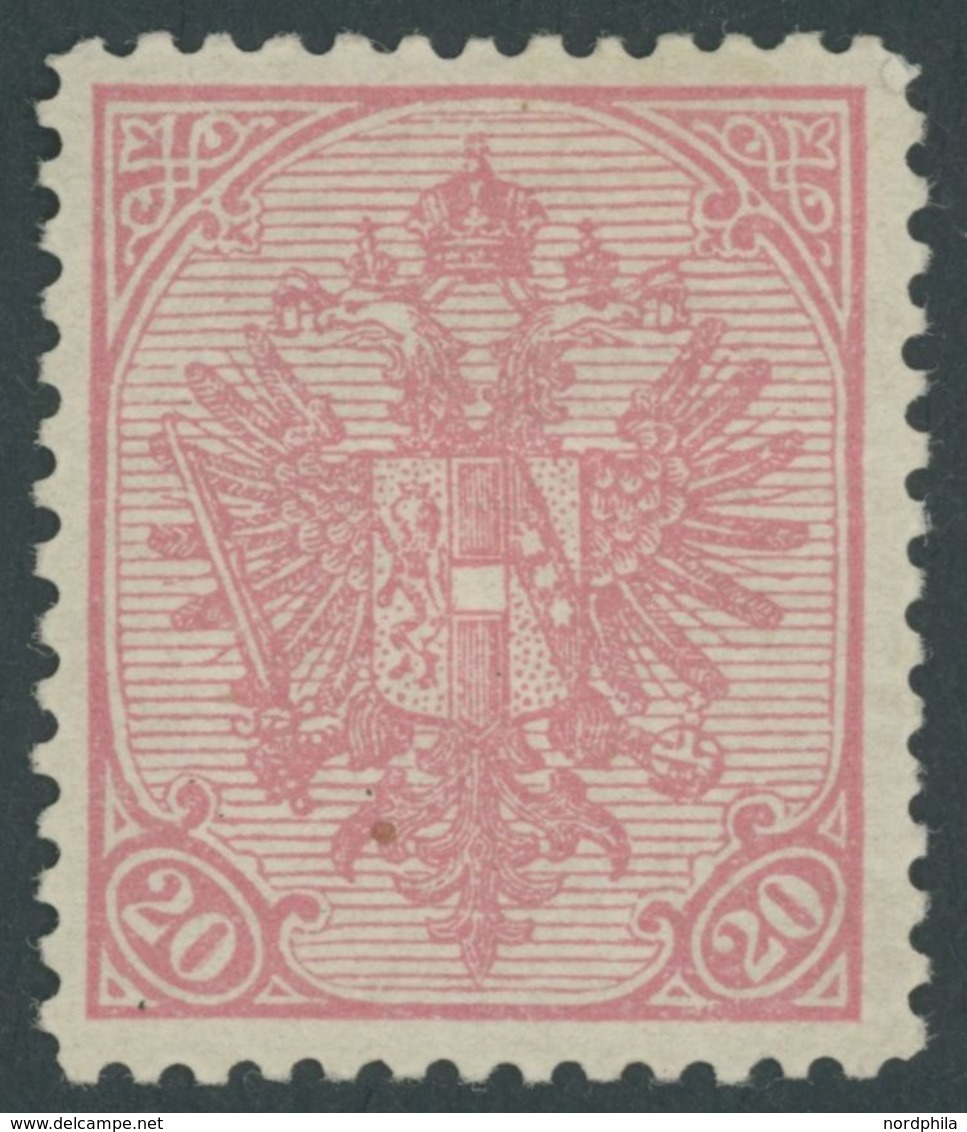 BOSNIEN UND HERZEGOWINA 16 *, 1900, 20 H. Rosa, Falzreste, Waagerechter Gummibug Sonst Pracht, Mi. 180.- - Bosnia And Herzegovina