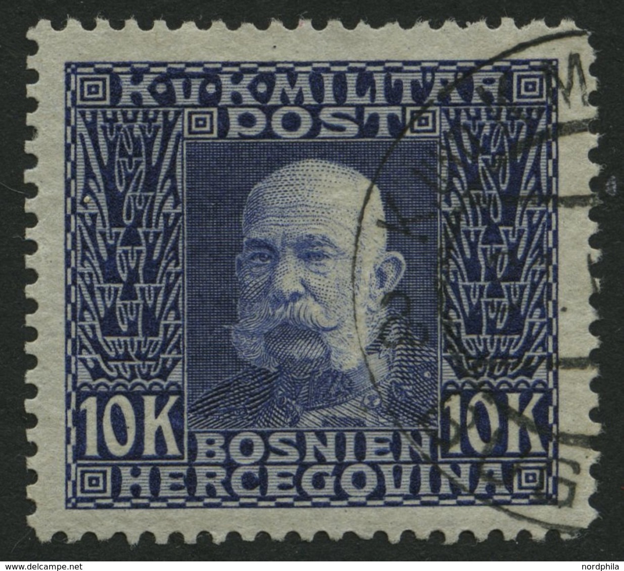 BOSNIEN UND HERZEGOWINA 84 O, 1914, 10 Kr. Violett Auf Grau, Pracht, Mi. 170.- - Bosnia And Herzegovina