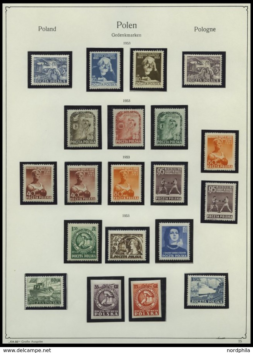 SAMMLUNGEN, LOTS **,o , 1944-1959, Meist Postfrische Sammlung Polen Im KA-BE Album Mit Guten Mittleren Ausgaben Und Bloc - Colecciones