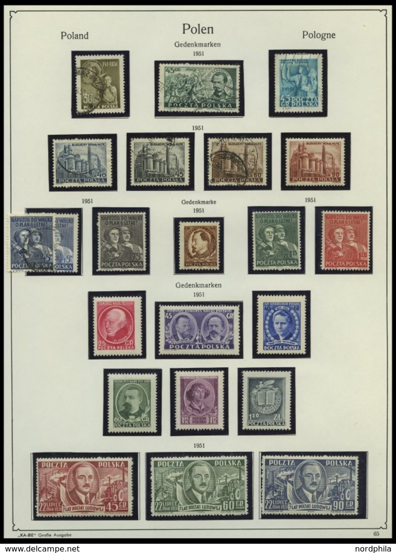 SAMMLUNGEN, LOTS **,o , 1944-1959, meist postfrische Sammlung Polen im KA-BE Album mit guten mittleren Ausgaben und Bloc