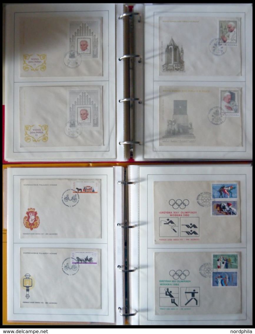 SAMMLUNGEN, LOTS 1962-82, Sammlung Von 730 Fast Nur Verschiedenen FDC`s Polen In 6 Ringbindern, Fast Nur Prachterhaltung - Sammlungen