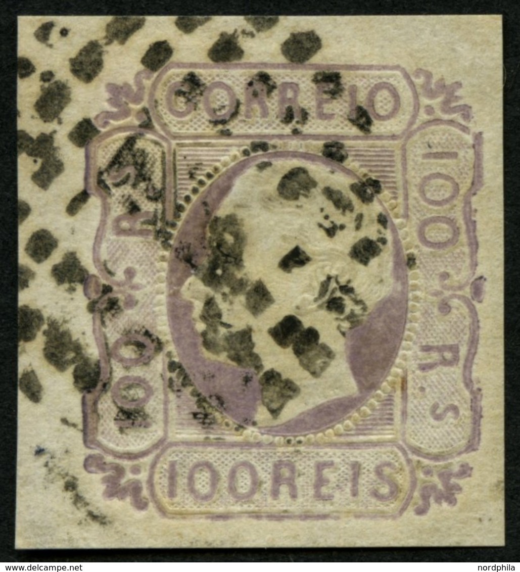 PORTUGAL 16 O, 1862, 100 R. Lila, Pracht, Fotoattest Nucleo Filatelico, Mi. 130.- - Autres & Non Classés