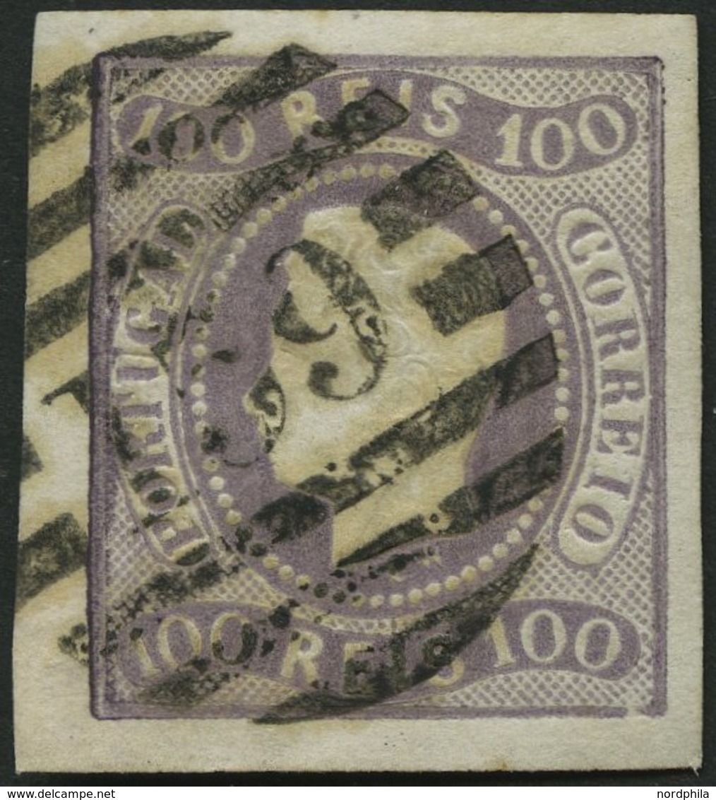 PORTUGAL 23 O, 1867, 100 R. Dunkellila, Nummernstempel 159, Kabinett, Signiert Zumstein, Mi. (140.-) - Other & Unclassified