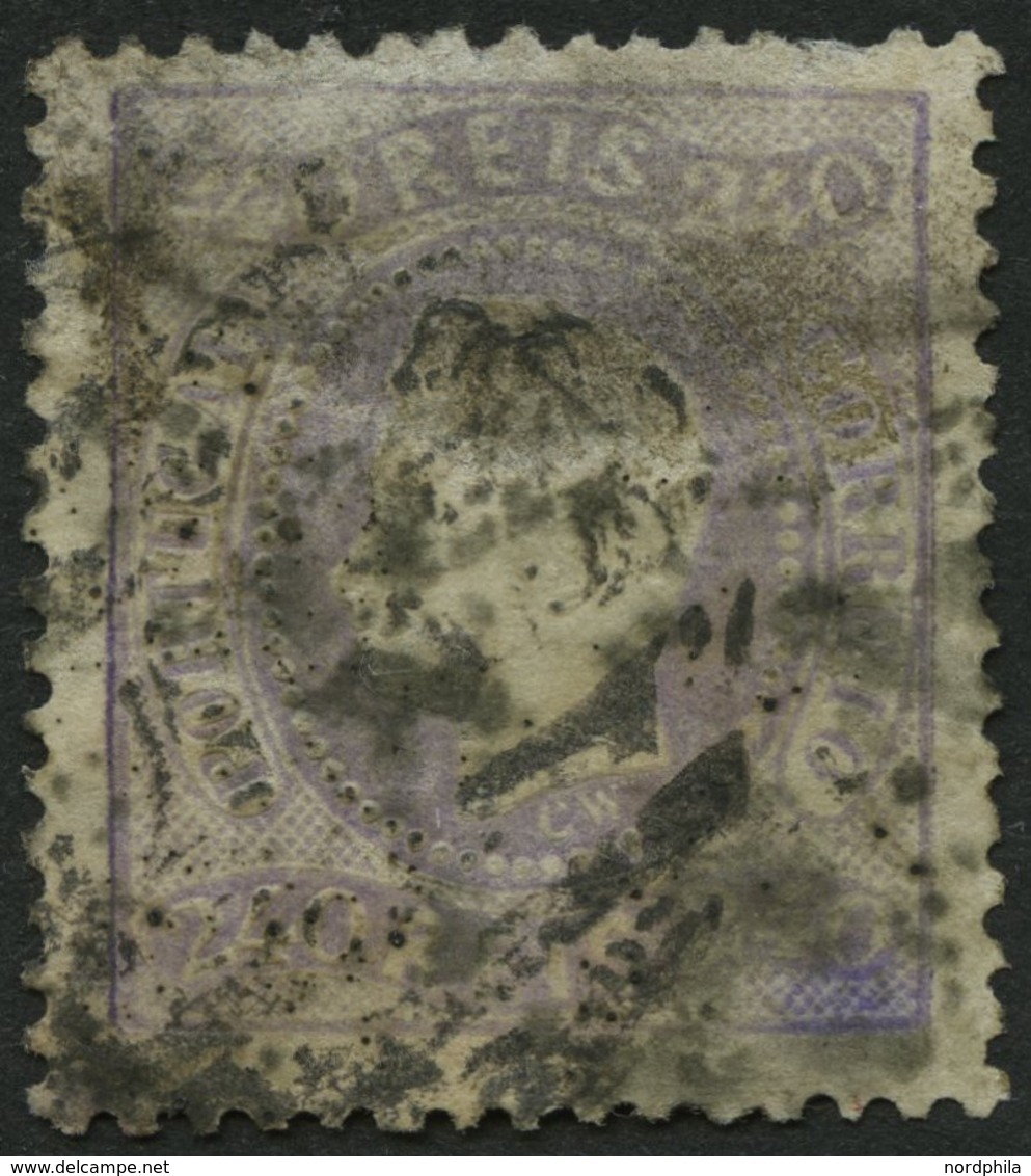 PORTUGAL 33 O, 1870, 240 R. Lila, Fein (fleckig Verfärbt), Mi. (600.-) - Autres & Non Classés
