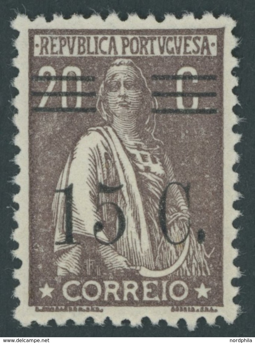 PORTUGAL 482 **, 1928, 15 C. Auf 20 C. Braun, Postfrisch, Pracht, Signiert Zumstein, Mi. 70.- - Autres & Non Classés