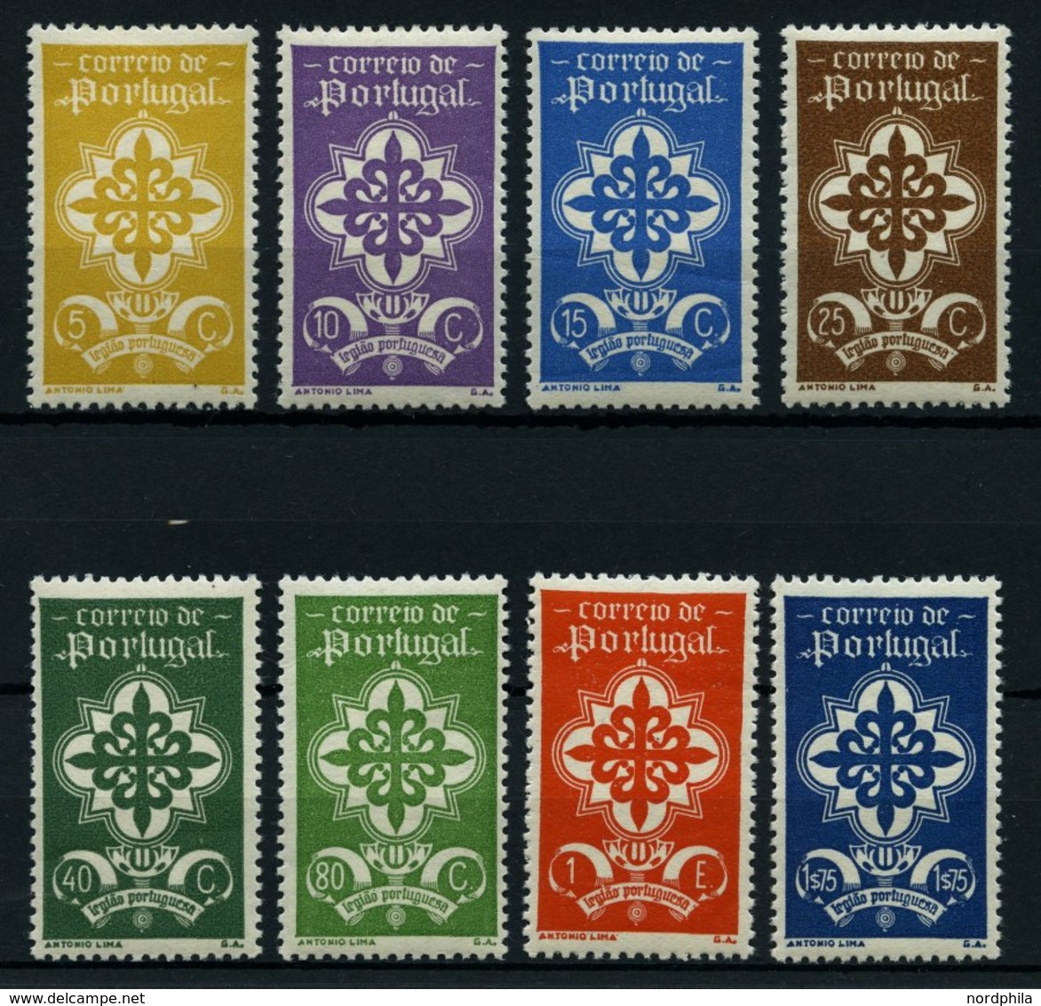 PORTUGAL 606-13 *, 1940, Legion, Falzrest, Prachtsatz - Autres & Non Classés